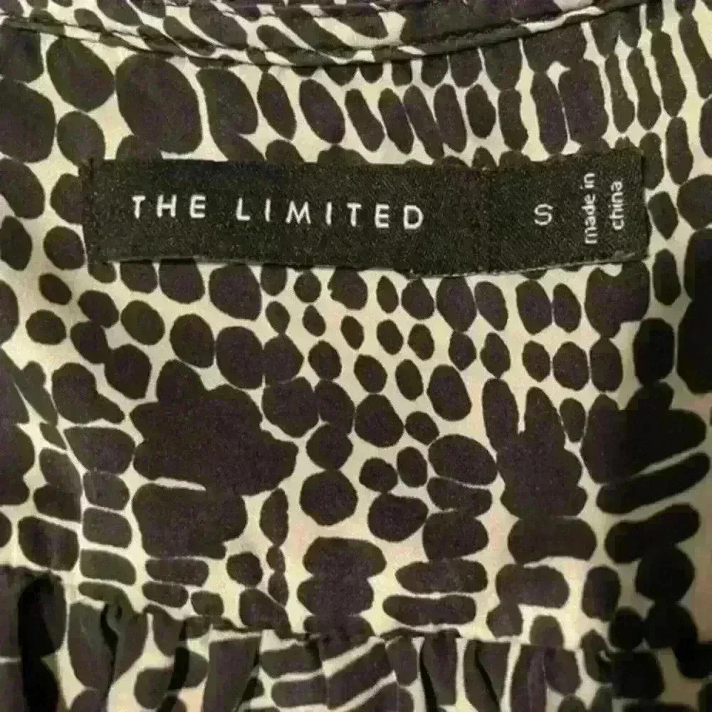 The Limited Womens Black Cream Print Sleeveless Top Blouse 100% Silk - Picture 4 of 4